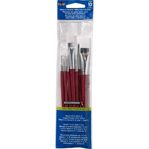 Plaid ® Brush Sets - Basic Brush Set, White Nylon - 44220