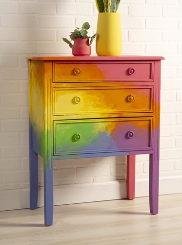 Bright Rainbow Ombre Dresser
