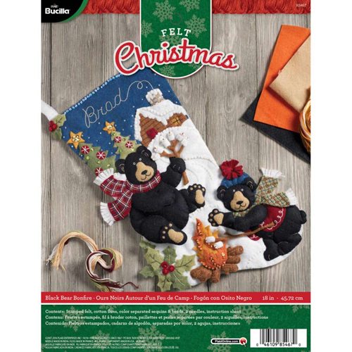 Bucilla ® Seasonal - Felt - Stocking Kits - Black Bear Bonfire - 85467