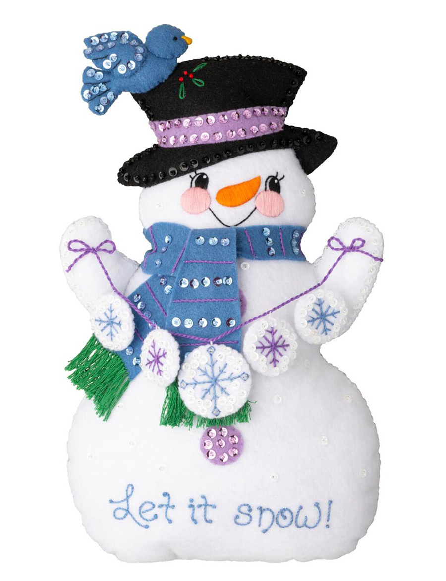 Bucilla ® Seasonal - Felt - Ornament Kits - Let It Snow Door Stop - 89632E