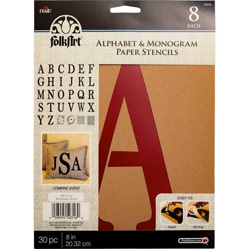 FolkArt ® Alphabet & Monogram Paper Stencils - Serif Font, 8" - 50316