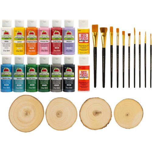 Apple Barrel ® Multi-Surface Paint Set -  Paints,Mod Podge and Wood Surfaces, 28 pc. - PROMOABWR22