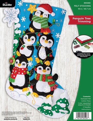 Bucilla ® Seasonal - Felt - Stocking Kits - Penguin Tree Trimming - 89598E