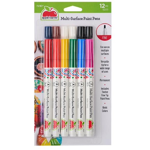 Apple Barrel ® Multi-Surface Paint Pen Sets - Basic Colors, 12 pc. - 6233