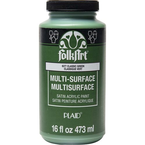 FolkArt ® Multi-Surface Satin Acrylic Paints - Classic Green, 16 oz. - 6377