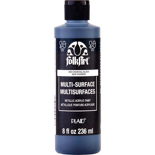 FolkArt ® Multi-Surface Metallic Acrylic Paints - Charcoal Black, 8 oz. - 4693