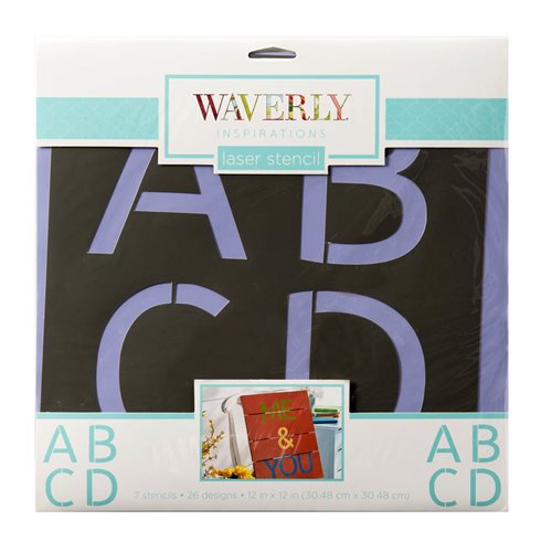 Waverly ® Inspirations Stencils - Decor - Alpha Basic, 12" x 12" - 60517E