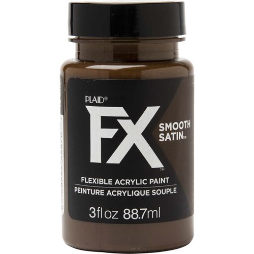 PlaidFX Smooth Satin Flexible Acrylic Paint - Charred Root, 3 oz. - 36870