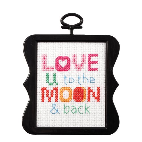 Bucilla ® Counted Cross Stitch - Beginner Stitchery - Mini - Love You to the Moon & Back - 45733