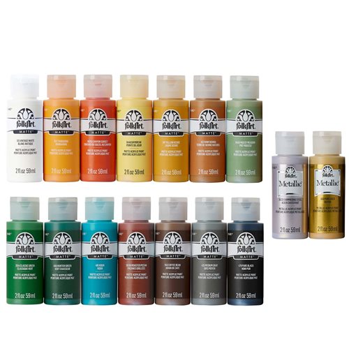 FolkArt ® Acrylic Colors Value Paint Set - Scenic Adventure, 16 Colors - 13511